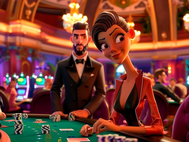 Studio kasino langsung buah4d menampilkan meja blackjack dan roulette dengan dealer profesional